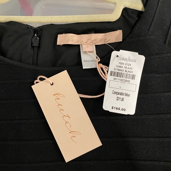 SALE Hutch NWT short sleeve black dresss with striped piping - Picture 3 of 3